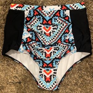 High Waisted Aztec Bikini Swim Suit Bottoms